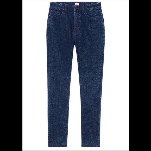 Rebecca Taylor High Rise Slim Straight Leg Jeans Sz 25. Dark wash denim - Picture 5 of 9